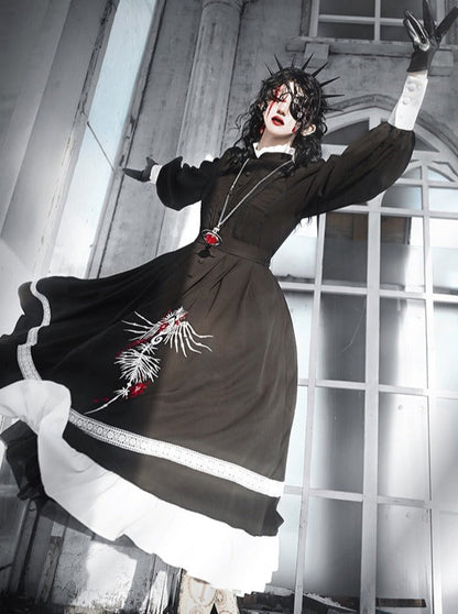 デザインフリルゴシックドレスオリジナルビッグプージー付き