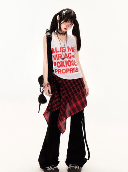 ブラック ローライズ スリムフィット フレア カーゴパンツ