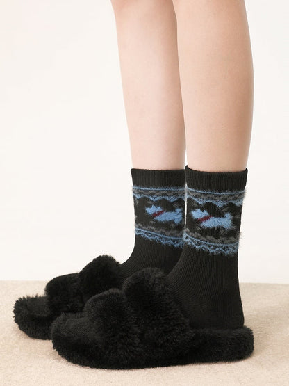 Pattern Colors Sock Geometric and Warm 6 Puppy