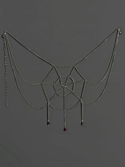 Kette / Rotes Gothic Lolita Accessoire Web Schwarze Taillenspinne