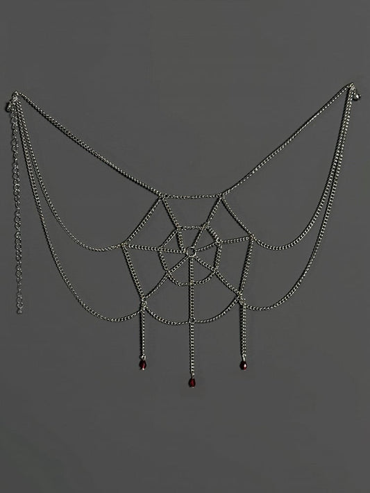 Chain / Red Gothic Lolita Accessory Web Black Waist Spider