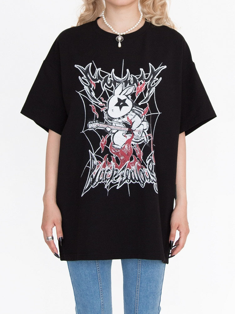 ポップパンク ブラックバニー オーバーサイズ Tシャツ