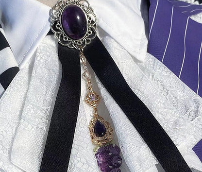 バイエルン / セット ブレザー クロップドトップ フルスカート コルセット ロリータ アウトフィット - スタイル ウエストコート パープル オクトーバーフェスト