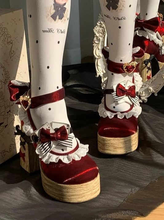 Mary Vibes Lolita Sweet Janes Red Wonderland in Platforms Alice