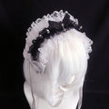 Hairband Wing Lace Cross Details Black/White decorated Studs Bow with