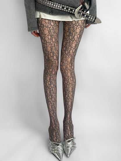 4 Fishnet with Cutout Asymmetric Tights Colors Design