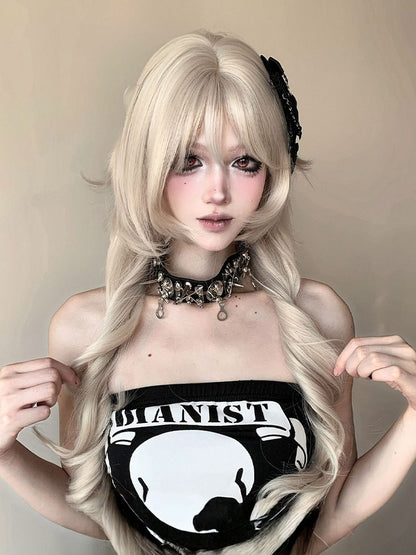 Blonde 71cm Full Bang Wig with Long Roman Curly - Alice Garden