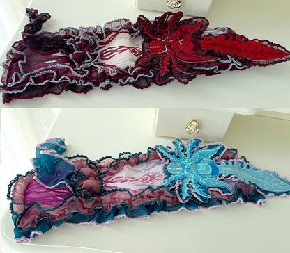 Pink Spider / Patch Embroidery Hairband Red