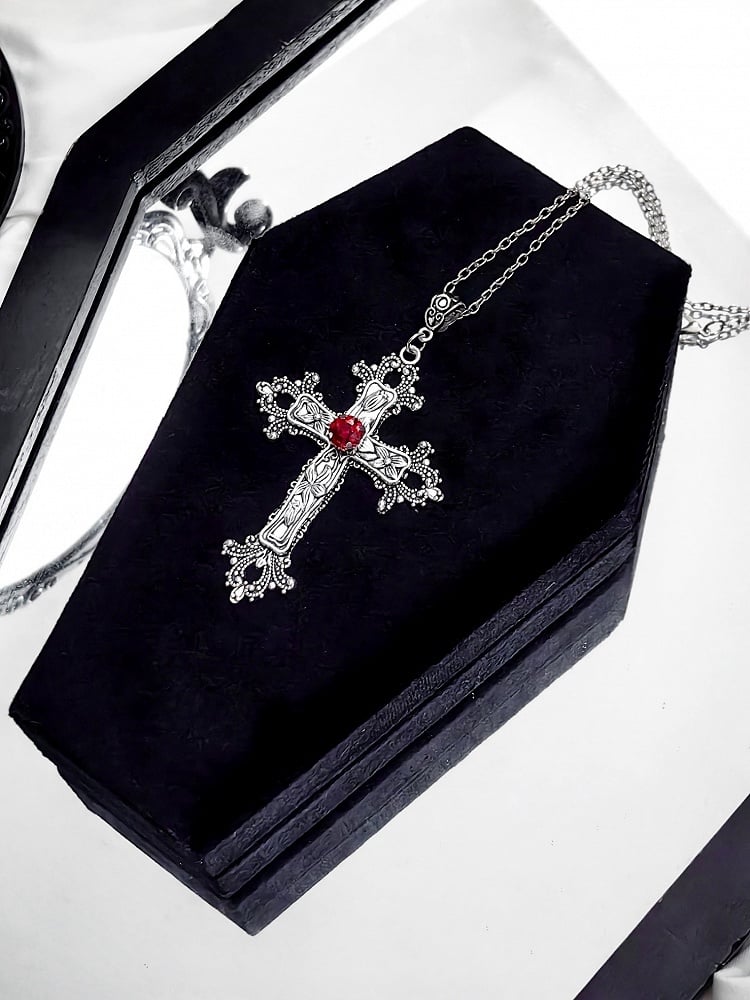 Red/ with Blue Organizer Pink/ Coffin Box Gothic Accessory Velvet Interior in Jewelry Storage