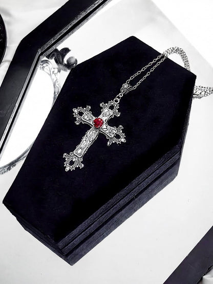 Red/ with Blue Organizer Pink/ Coffin Box Gothic Accessory Velvet Interior in Jewelry Storage