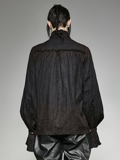 Shirt Tie Black Steampunk Men's