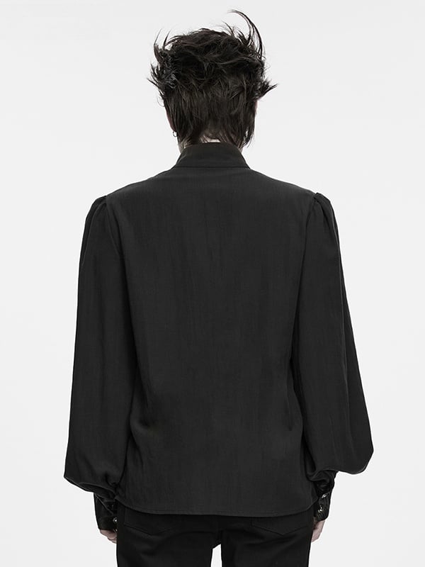 Asymmetrical Black Men's Punk Shirt - Punk Rave