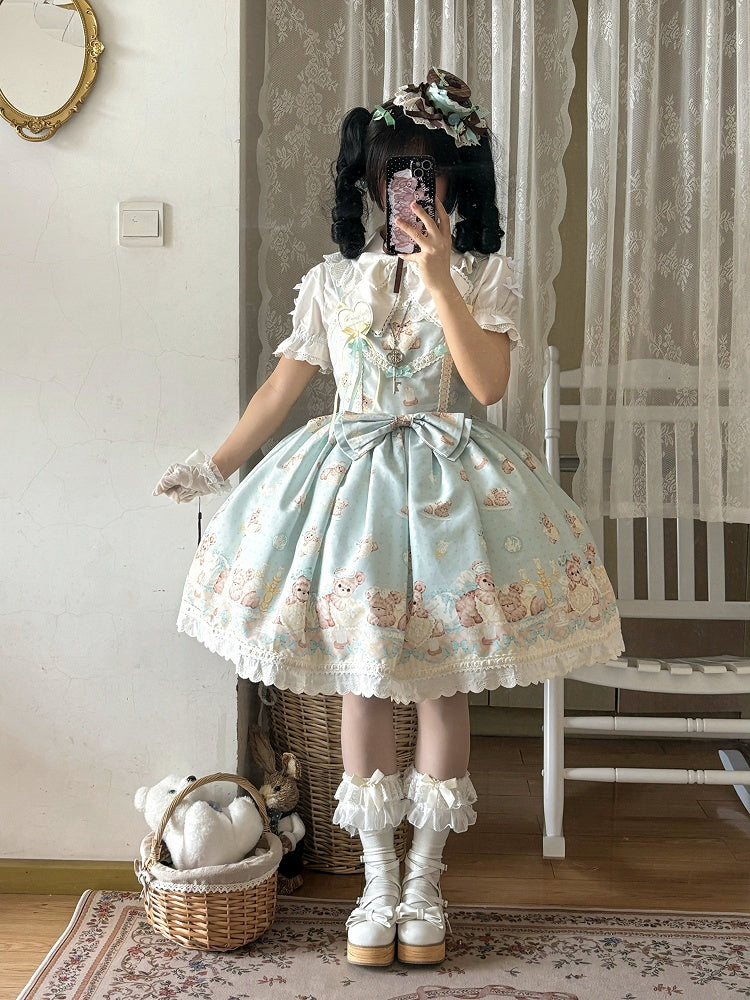 Mintgrünes Teddy Sweet Lolita Kleid