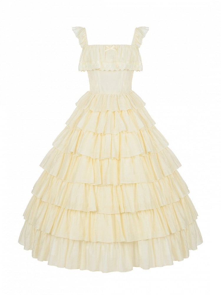 Sweet Yellow Lolita Dress Set with Brooch - With PUJI