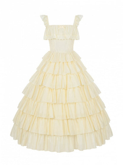 Sweet Yellow Lolita Dress Set with Brooch - With PUJI