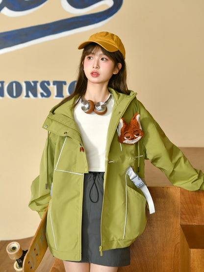 ズートピア ニックとジュディ グリーン/ブルー フード付きジャケット