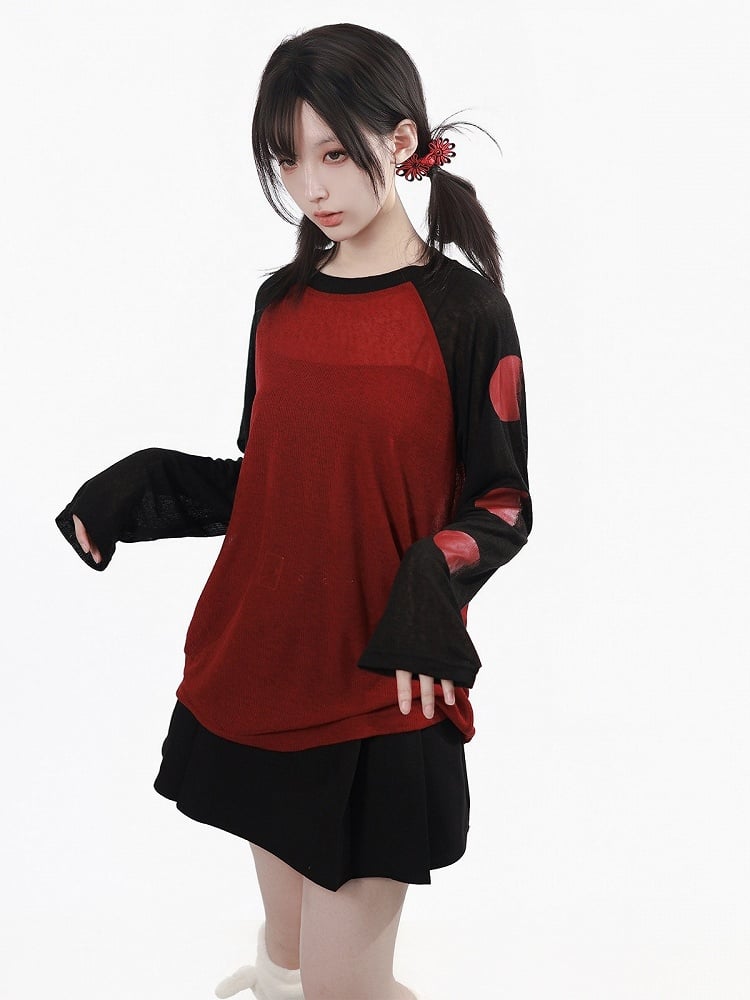 Moon Phase Print Round Neck Top - PINK SAVIOR
