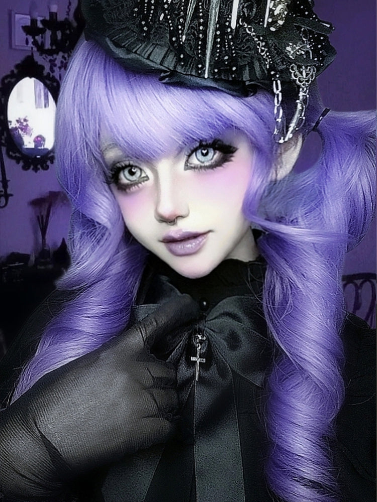 長さウィッグ エアウェーブ 前髪付き 70cm パープル