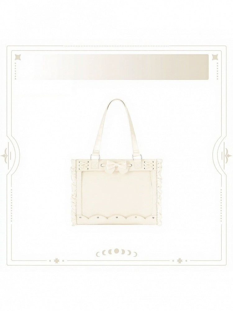 BJD Doll Bag with Bow and Lace-Up Details - Salt Tea