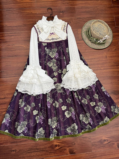 White Bell Sleeves Lace Elegant Lolita Blouse with Bow Tie - NnSTAR