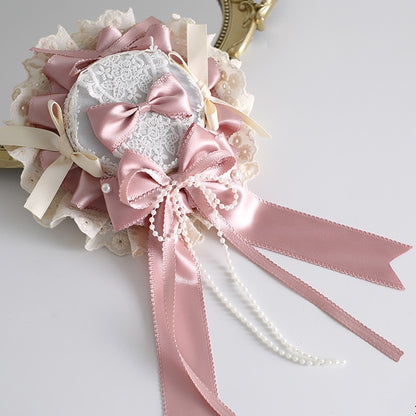 Bowknots Mini Beige With Sweet Pink Hat Lace Ballet-Style