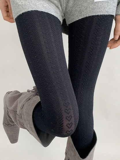 Tights (2 Colors) Warm Knit Herringbone