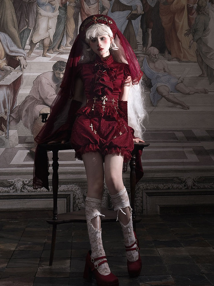 Rote Gothic Lolita Pumphose