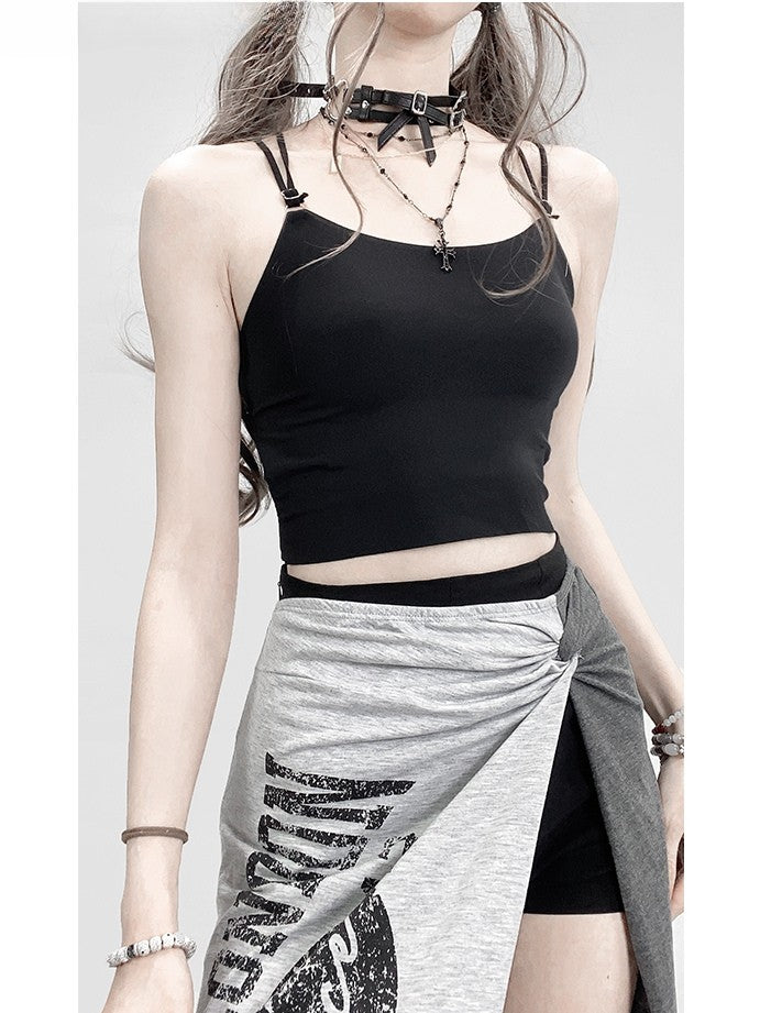 Detail Top Cami Glamorous Black Bittersweet Spiderweb