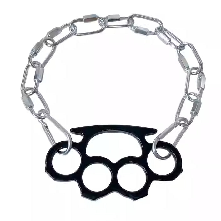 Halskette mit Pfotenwelpen-Design, silber/schwarz