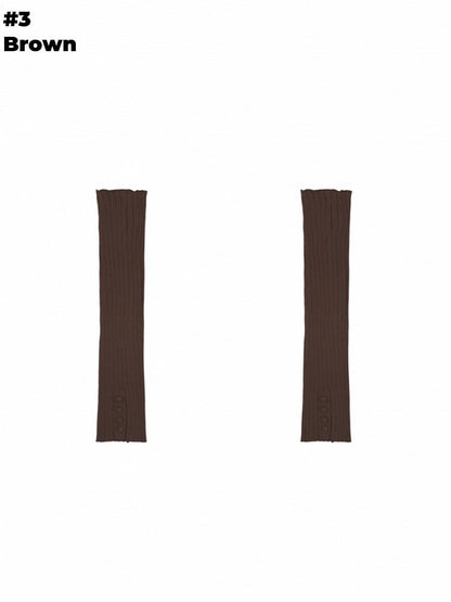 Beinwärmer mit selbstbindenden Trägern in Grau/Beige/Braun/Schwarz