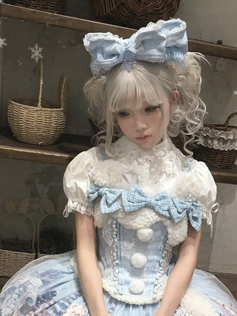 Light Blue Bowknot Hair Clip KC Accessory - Lineall Cat