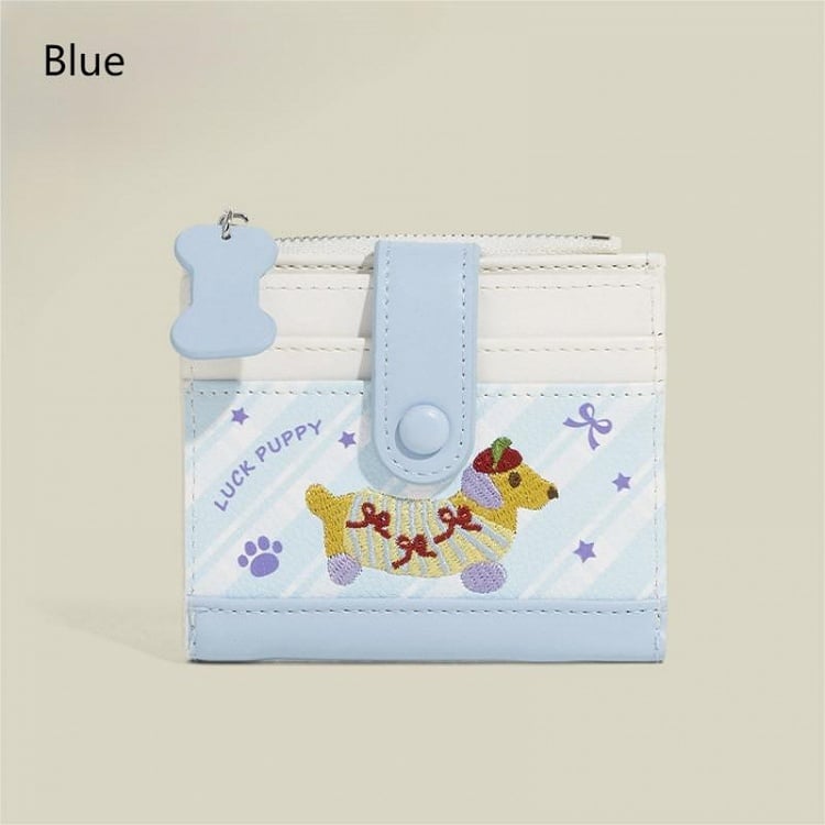 6 Kawaii Embroidery Design Purse Puppy Colors with Coin