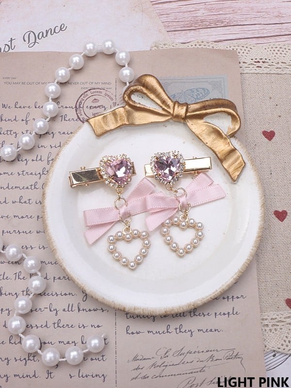 Rhinestone Hairclip Kei Options Jirai Heart 8 Color