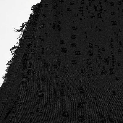 Men's Long Black Vest Punk Structure