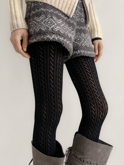 Cuff Tights Colors) Cable Knit (3