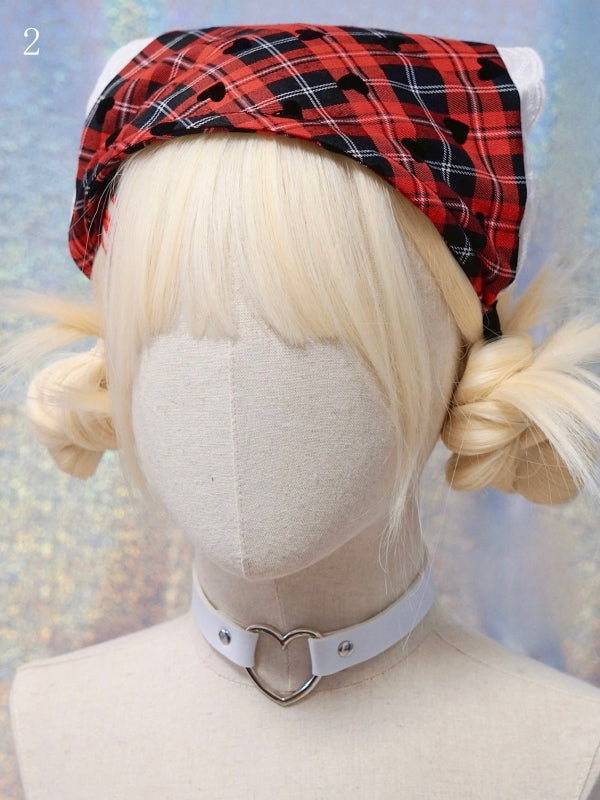 2 dreieckige Optionen Kariertes Schalmuster KC Rot