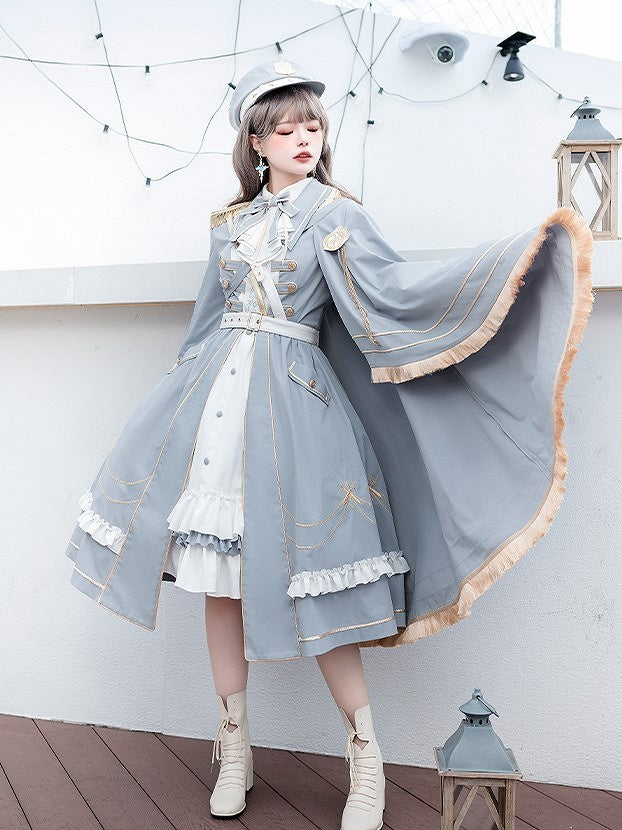 Military Lolita Badge Hat – Blue & Gold, Ying Luo Fu