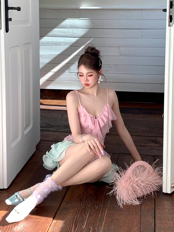 ふくらはぎディテール スパンコールソックス ホワイト