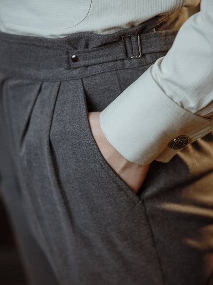 男性用スチームパンクダークパンツグレー