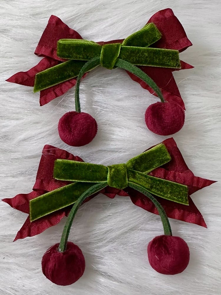Lolita Options Hairclip Sweet Bowknot Color 2 Velvet Cherry