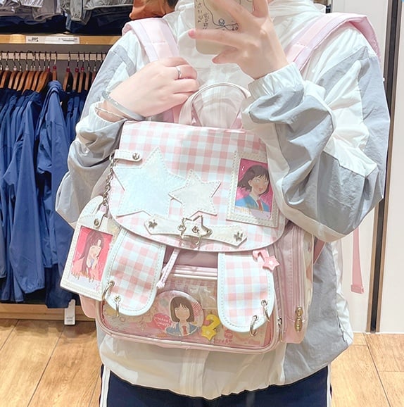 Ohr Kawaii Abnehmbarer Halter mit Kartenrucksack Bunny Charm Pink Ita