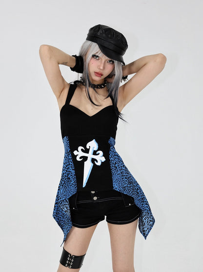 Gyaru Style Black Low Waist Stretch Denim Shorts