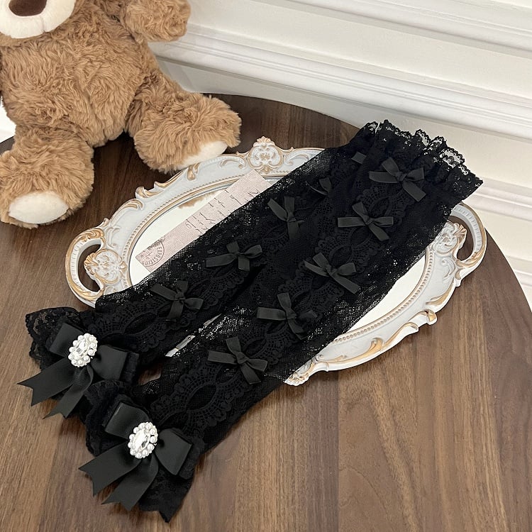 Colors Jirai Bowknot Kei Details 5 Lace Wrist Cuffs with
