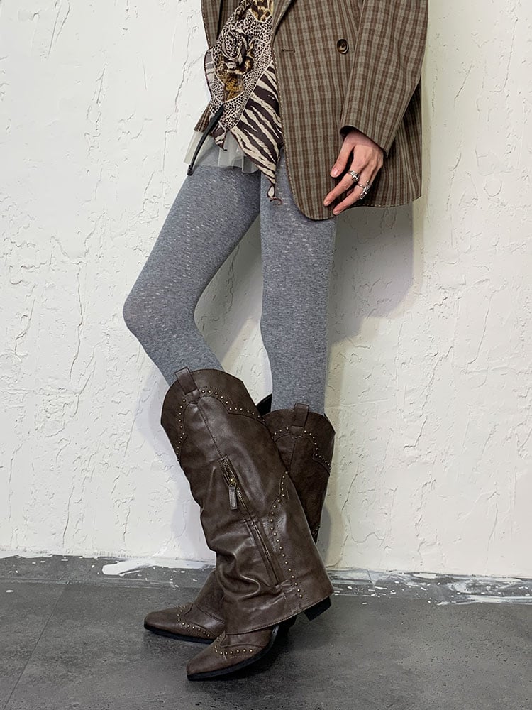 Y2K Gray Diamond Print Tights