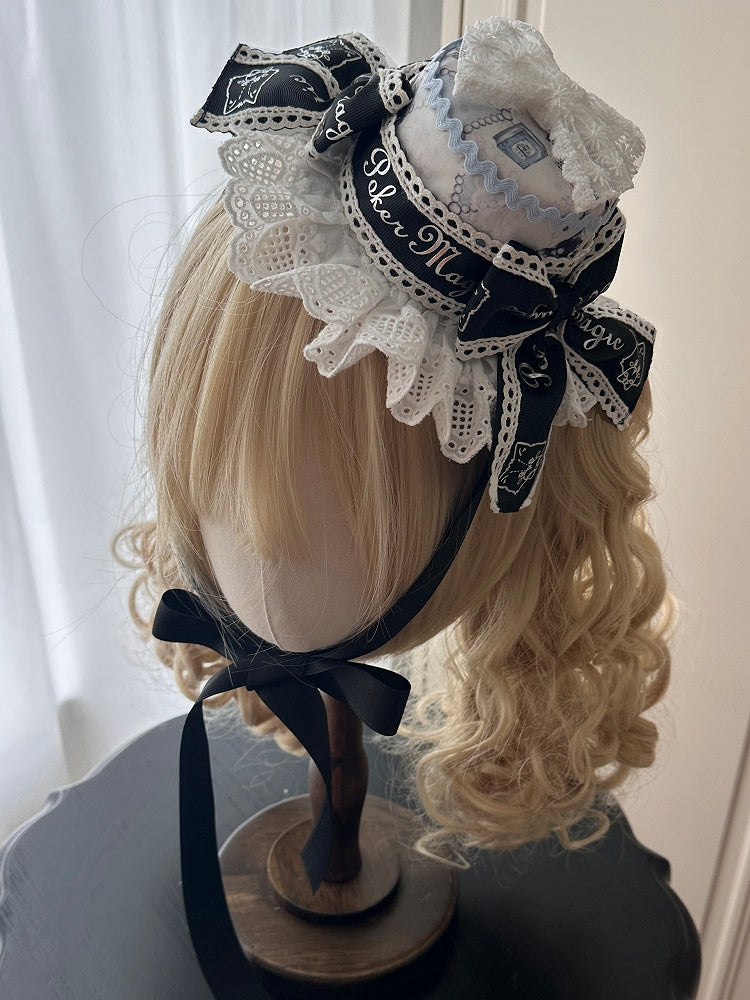 Mini Black Blue Decorated Bowknot Hat