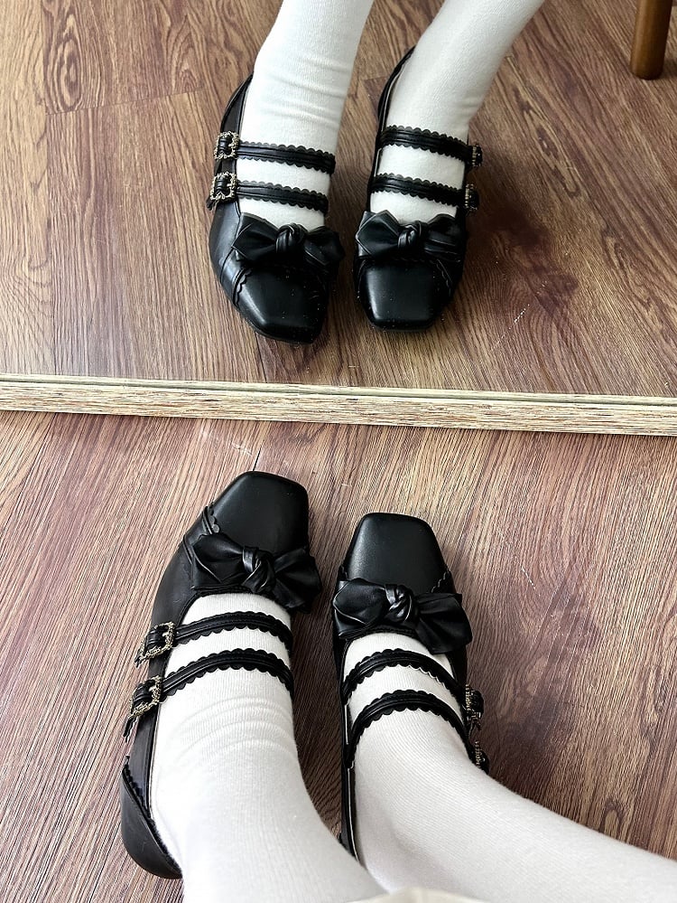 Lolita at Shoes Süßes Schleifentop Schwarz
