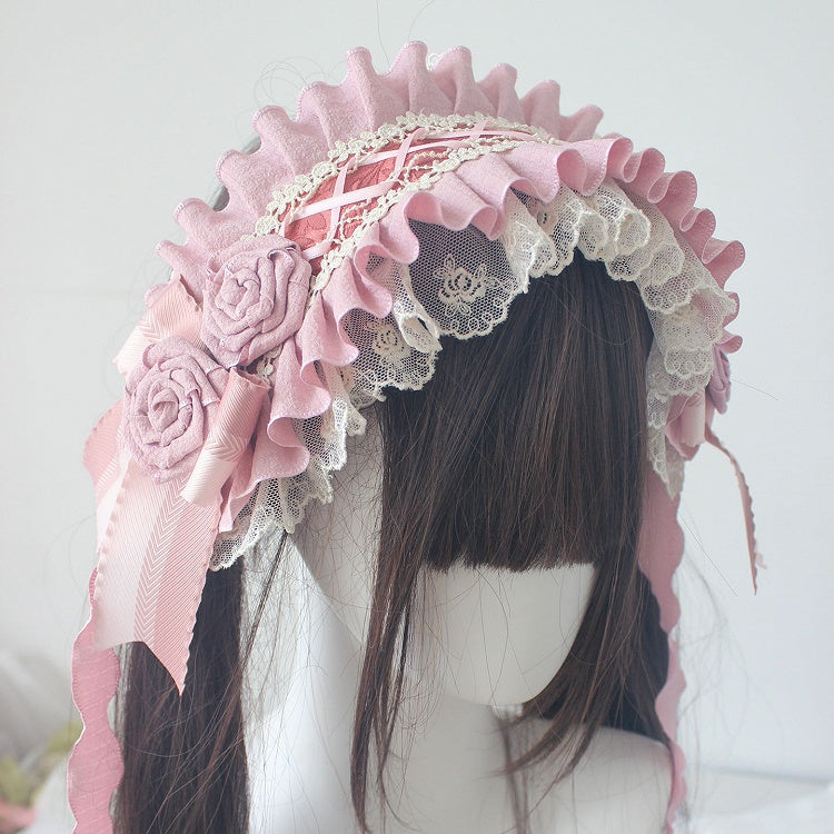 Details 7 Options Color Ruffled Bowknot Design Hairband Floral