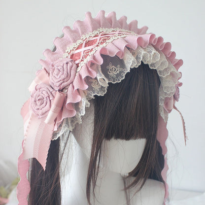 Details 7 Options Color Ruffled Bowknot Design Hairband Floral