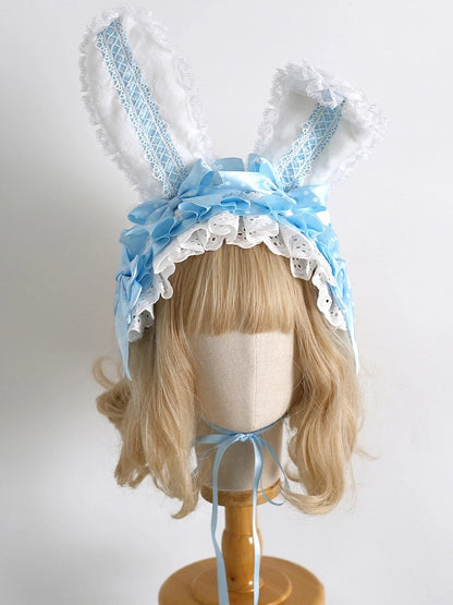 7-Color Lolita Dot Bunny Ear Design) (Polka Lace Fluffy Hairbands