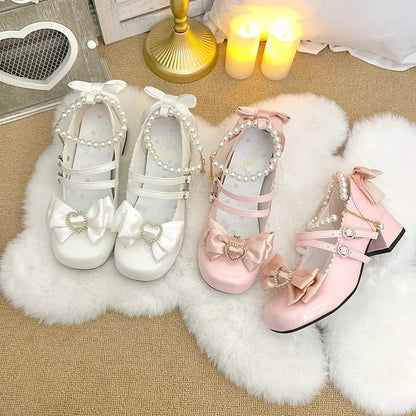 Janes Mary Snap Closure Circular Sweet with Pink Lolita